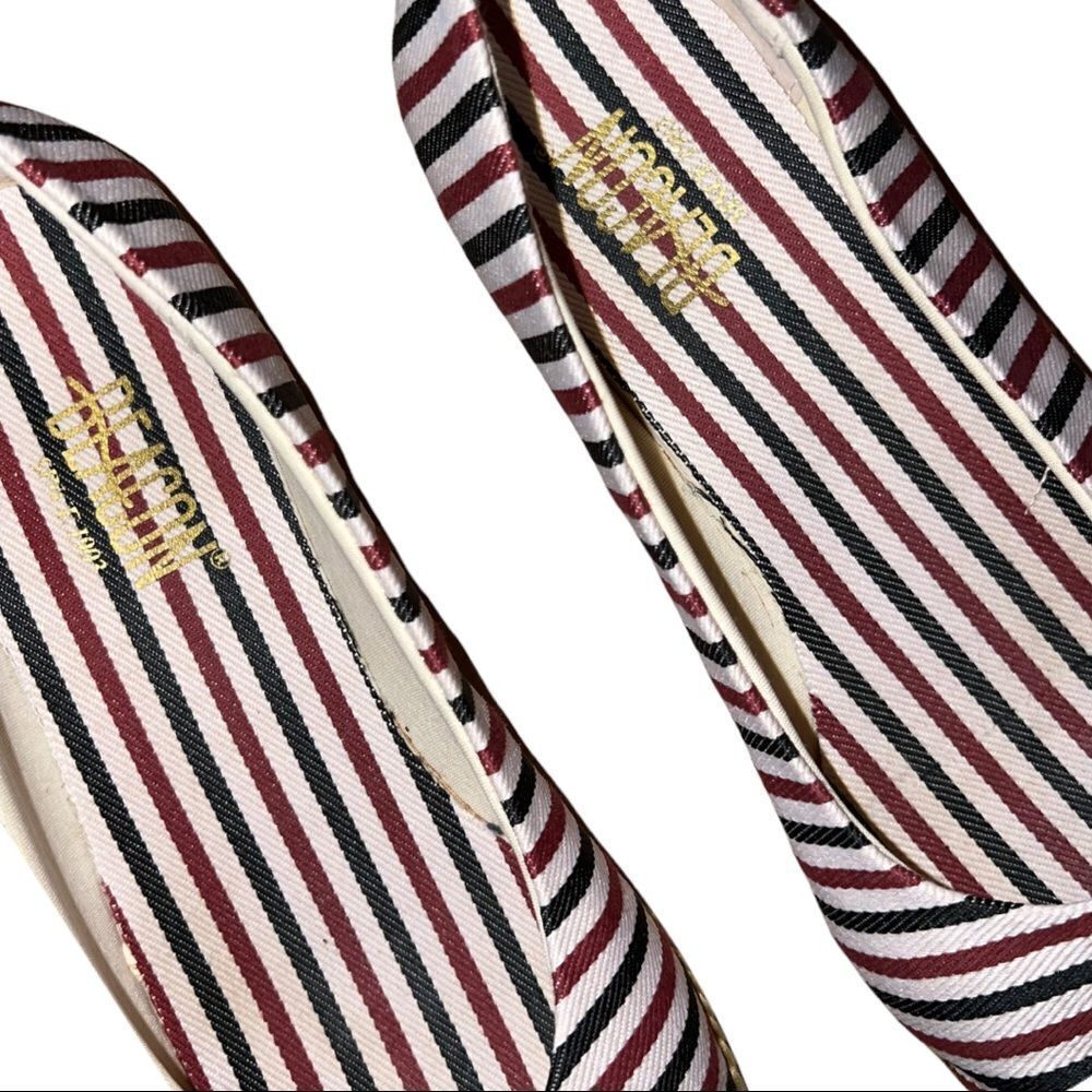 Beacon brand red white and navy blue or black striped comfy shoes - Picture 7 of 9